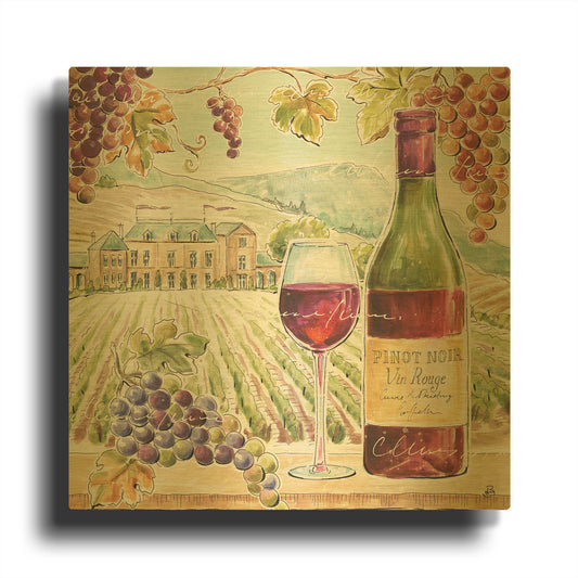 'Wine Country IV' By Daphne Brissonnet Gold Metal Wall Art
