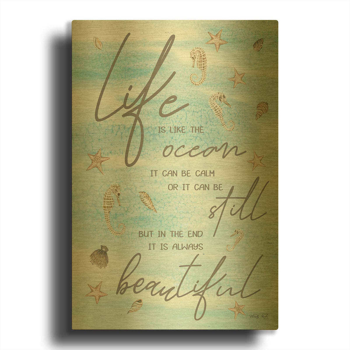 'Life is Like...' By Cindy Jacobs Gold Metal Wall Art