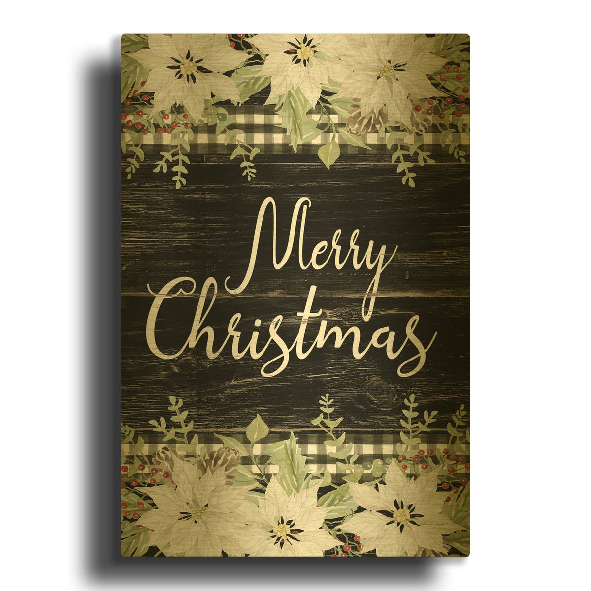 'Merry Christmas' By Cindy Jacobs Gold Metal Wall Art