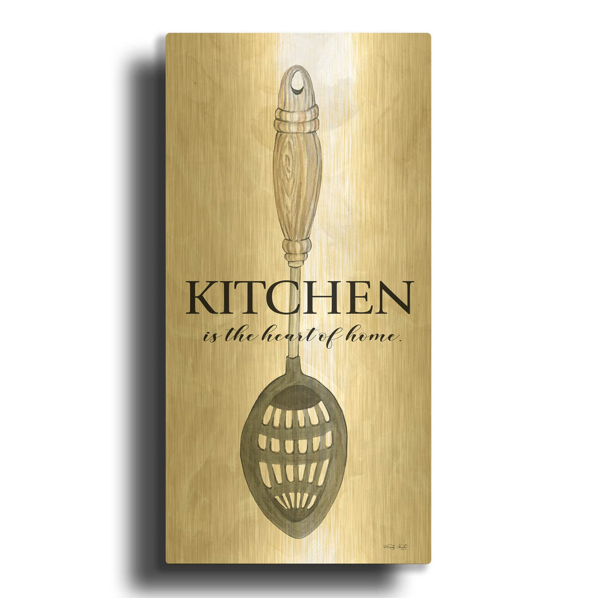 'Kitchen is the Heart of the Home' By Cindy Jacobs Gold Metal Wall Art