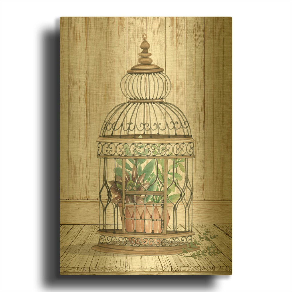 'Caged Beauty I' By Cindy Jacobs Gold Metal Wall Art