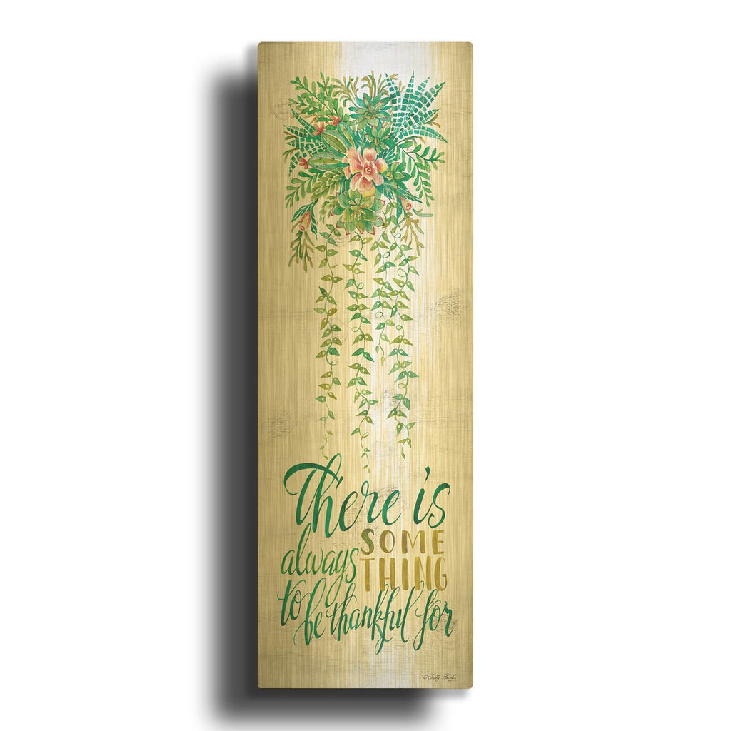 'Be Thankful For Hanging Plant' By Cindy Jacobs Gold Metal Wall Art