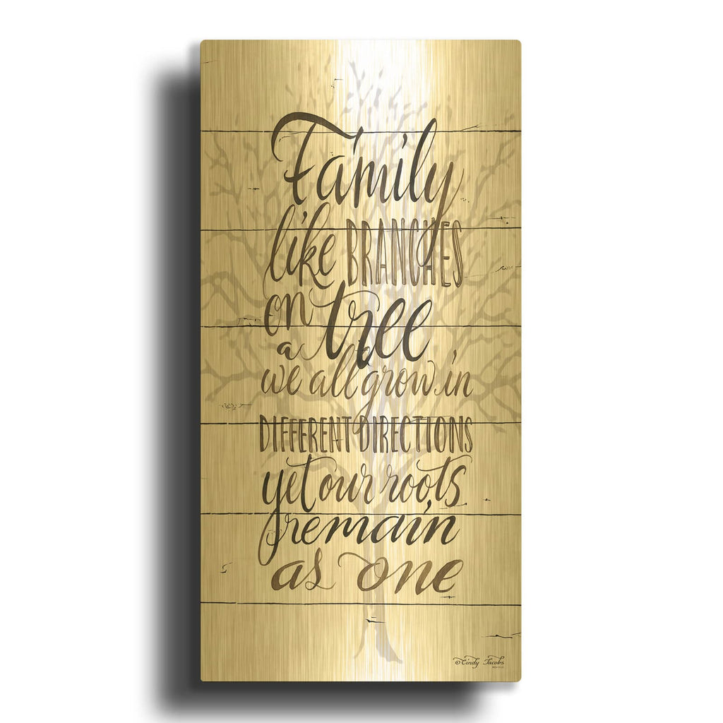 'Family' By Cindy Jacobs Gold Metal Wall Art