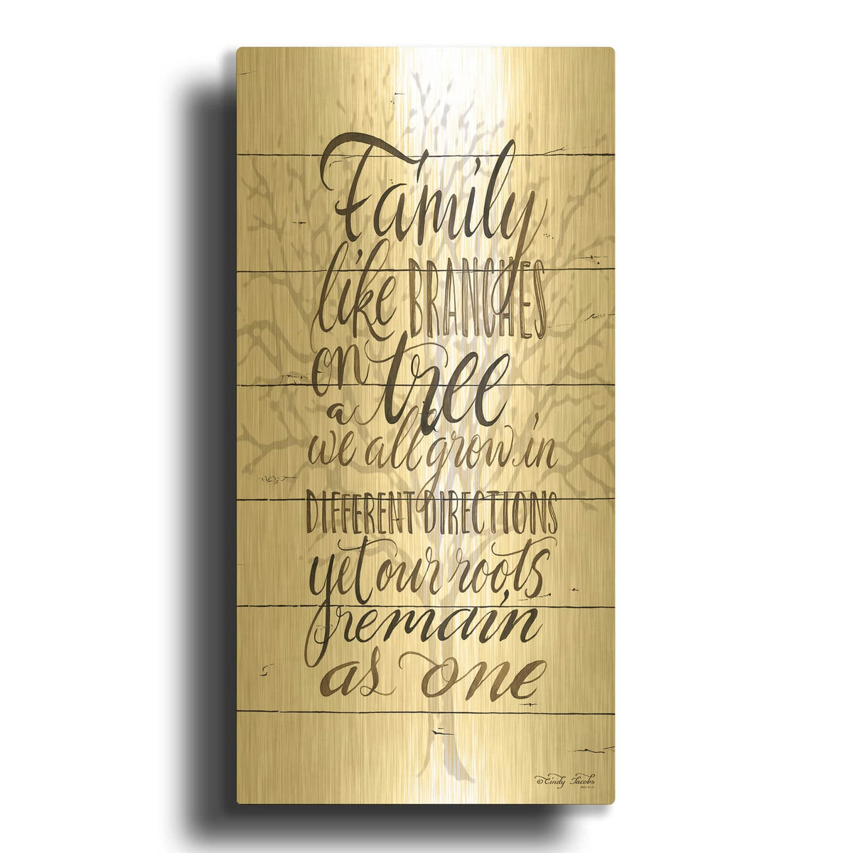 'Family' By Cindy Jacobs Gold Metal Wall Art