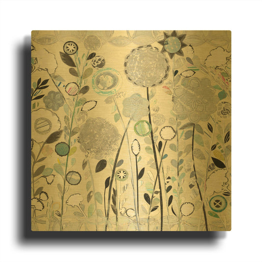 'Interlocking Shadows Sq' By Candra Boggs Gold Metal Wall Art