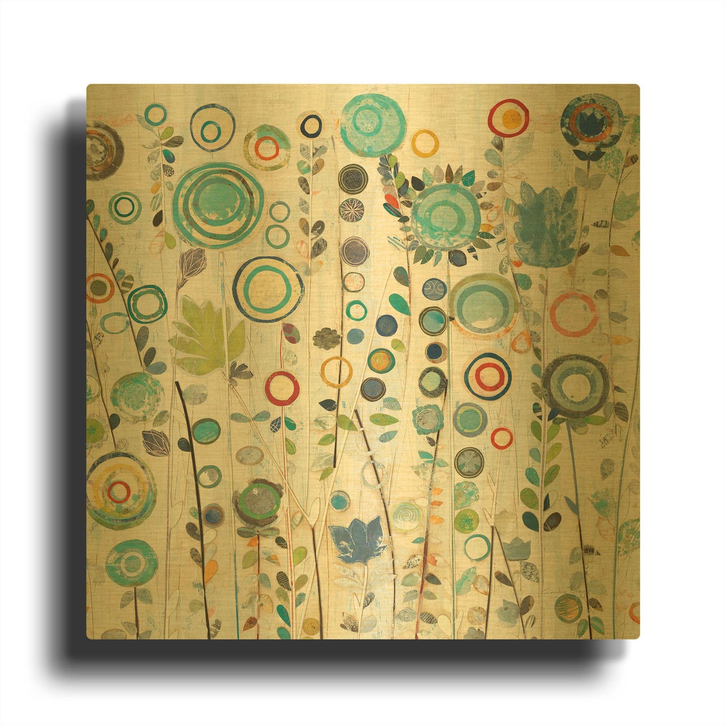 'Ocean Garden I' By Candra Boggs Gold Metal Wall Art