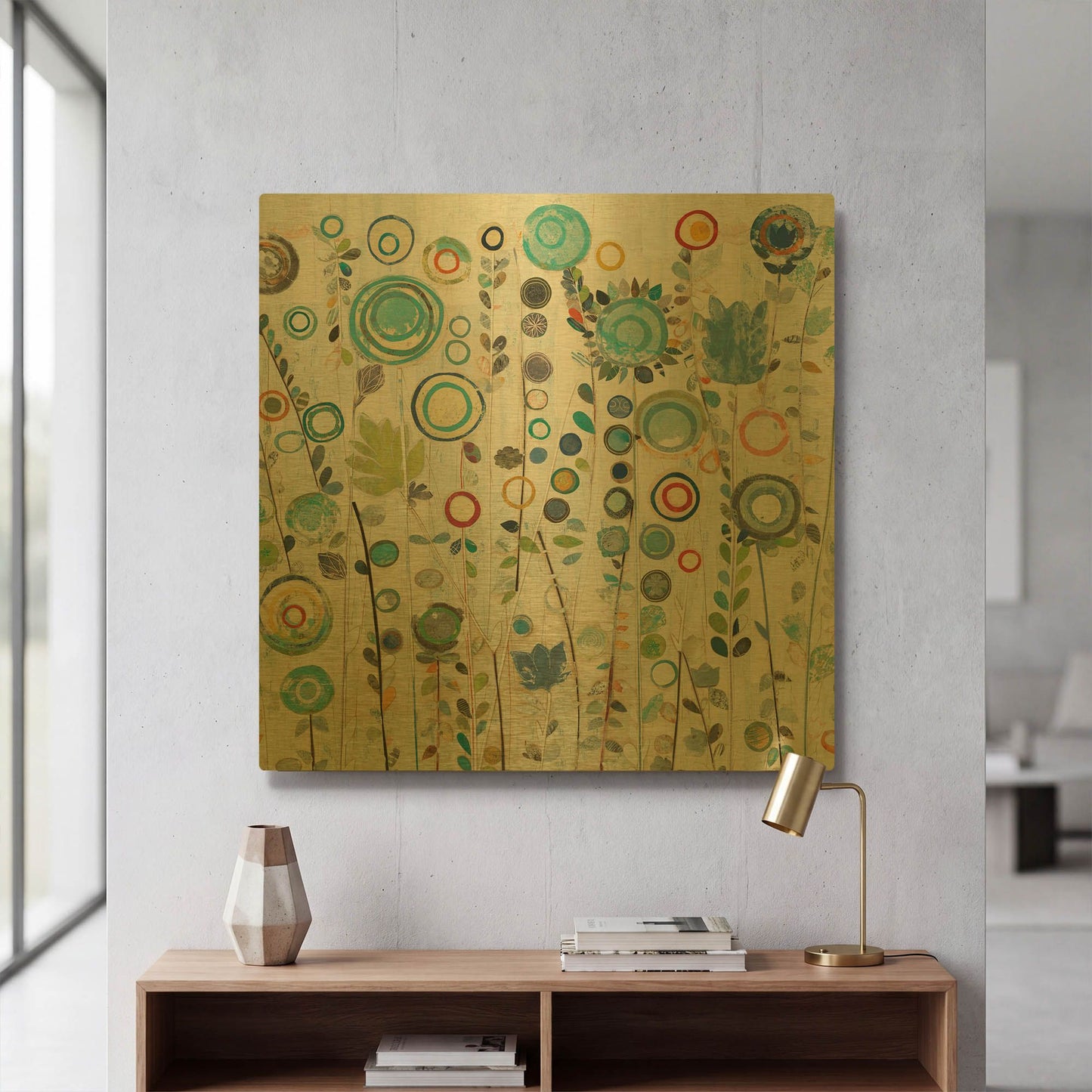 'Ocean Garden I' By Candra Boggs Gold Metal Wall Art