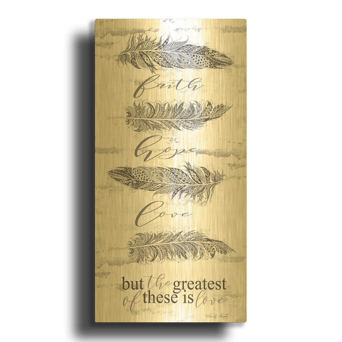 'The Greatest is Love' By Cindy Jacobs Gold Metal Wall Art