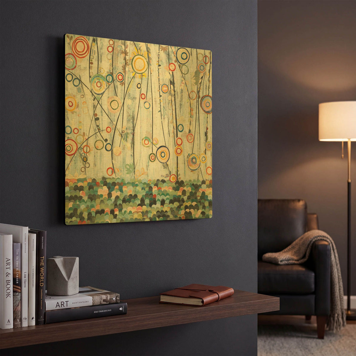 'Blooming Meadow' By Candra Boggs Gold Metal Wall Art
