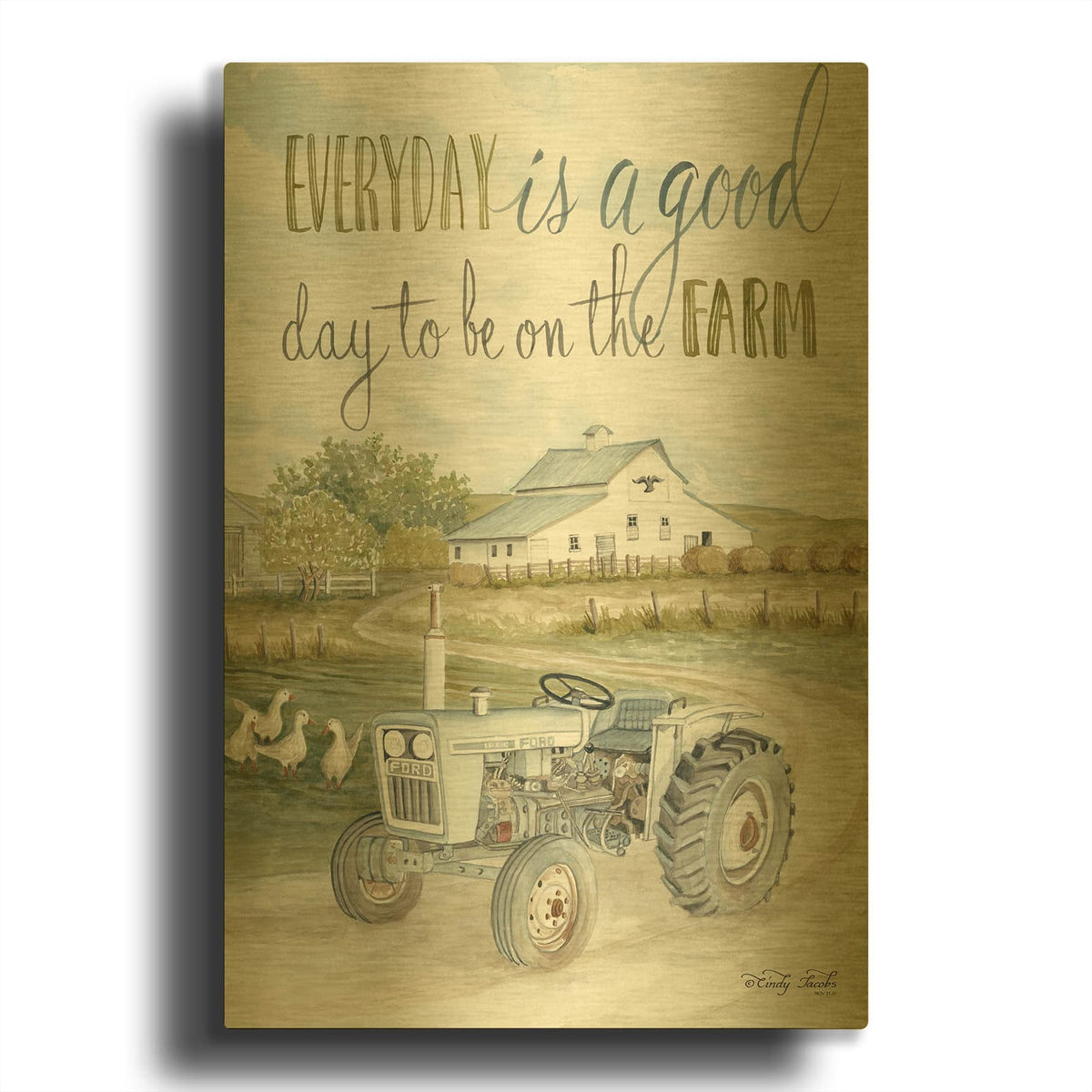 'Good Day' By Cindy Jacobs Gold Metal Wall Art