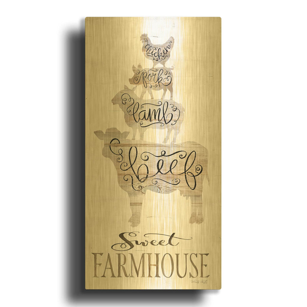 'Sweet Farmhouse' By Cindy Jacobs Gold Metal Wall Art