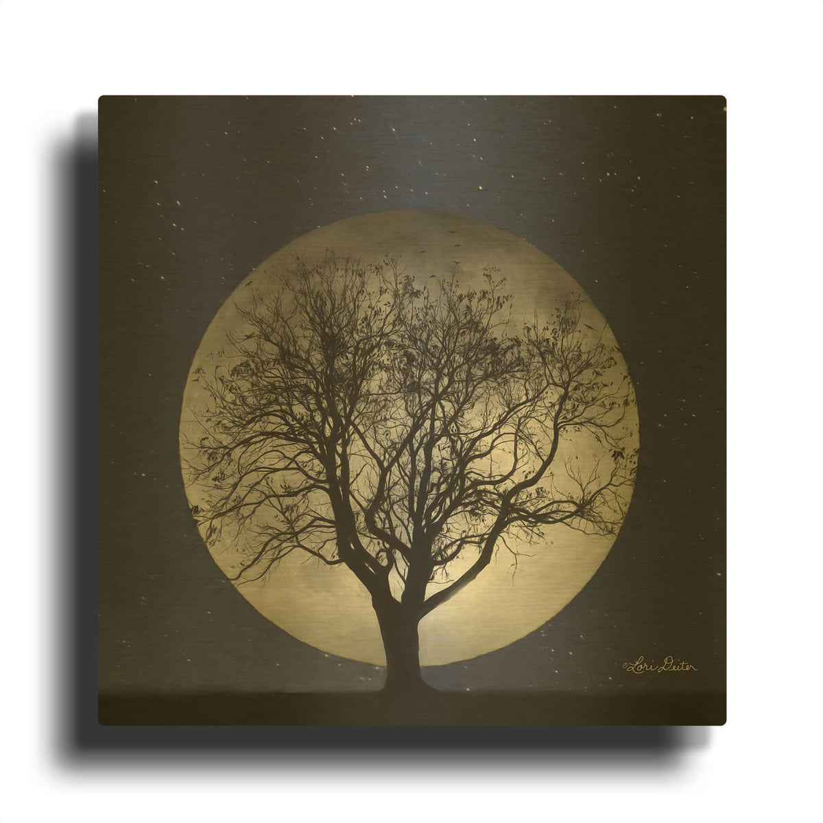 'Full Moon' By Lori Deiter Gold Metal Wall Art