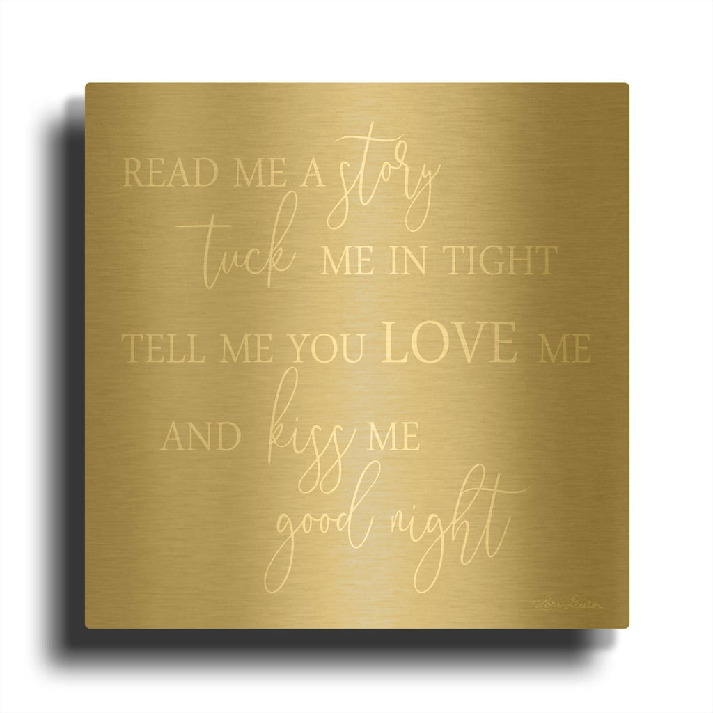 'Read Me a Story' By Lori Deiter Gold Metal Wall Art