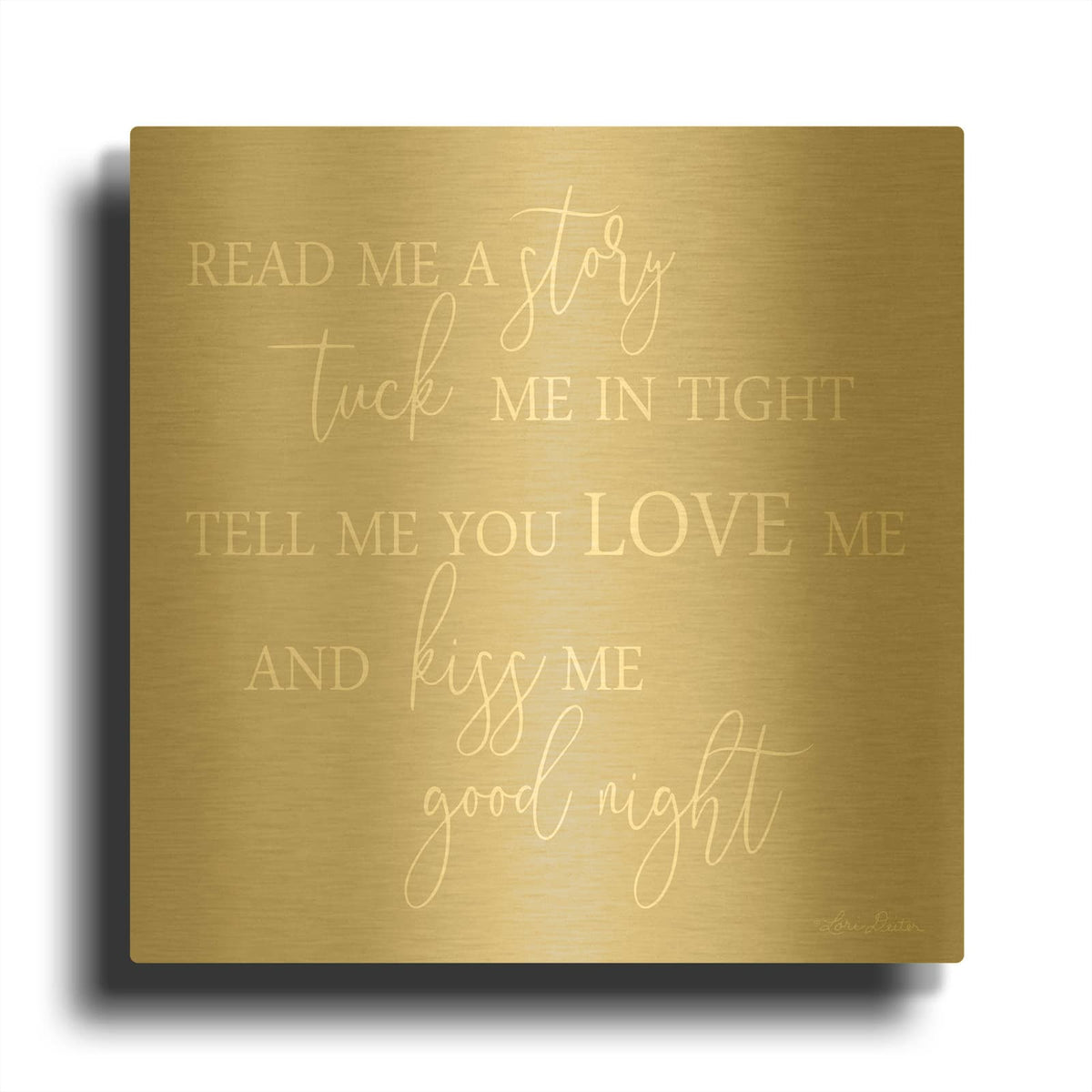 'Read Me a Story' By Lori Deiter Gold Metal Wall Art