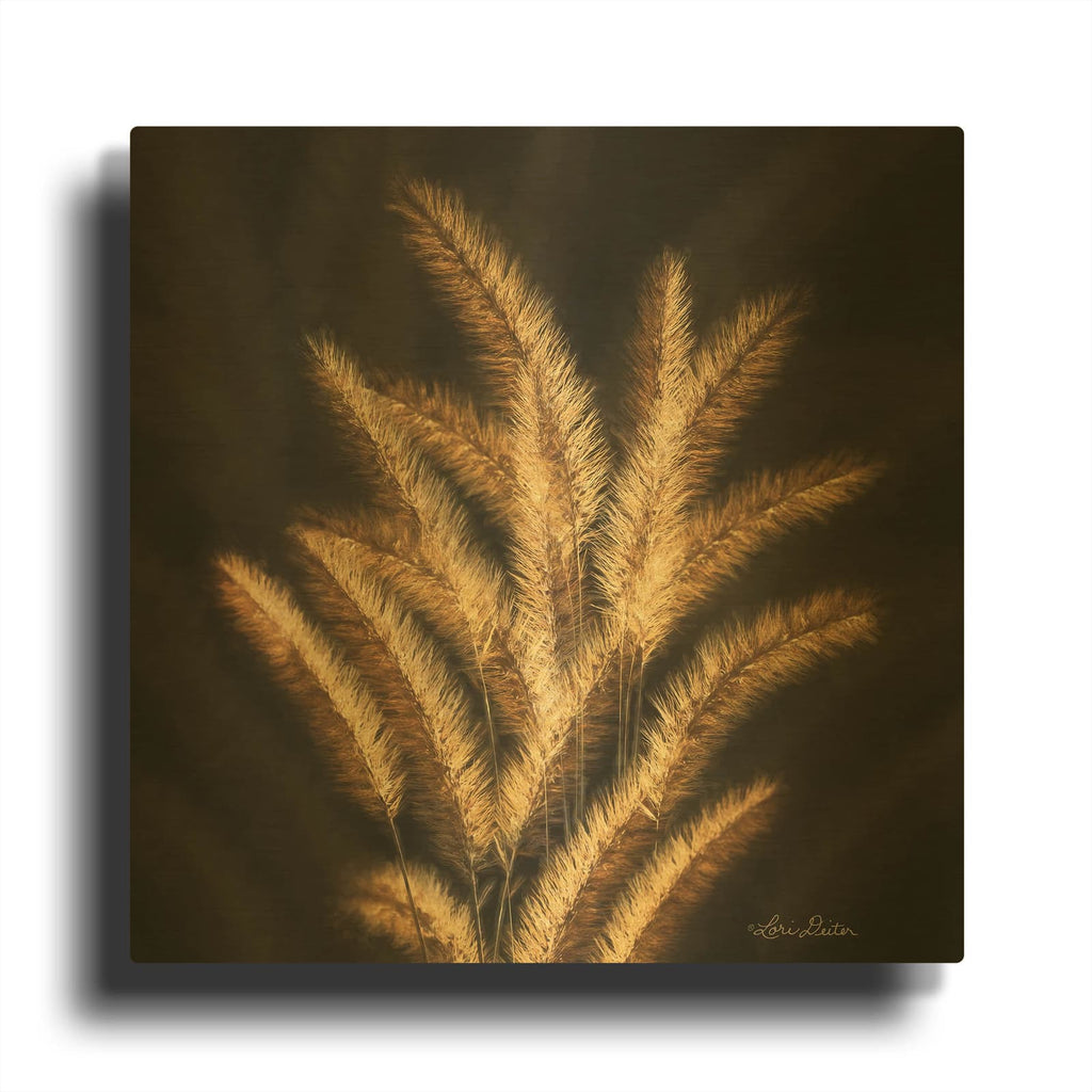 'Golden Grass II' By Lori Deiter Gold Metal Wall Art