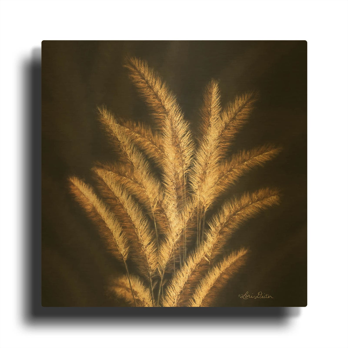'Golden Grass II' By Lori Deiter Gold Metal Wall Art