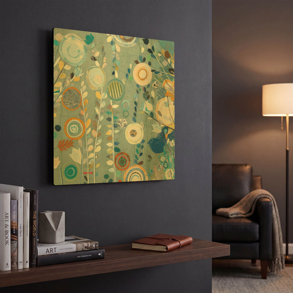 'Ocean Garden II Square' By Candra Boggs Gold Metal Wall Art