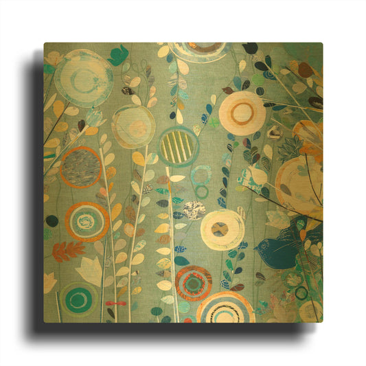 'Ocean Garden II Square' By Candra Boggs Gold Metal Wall Art