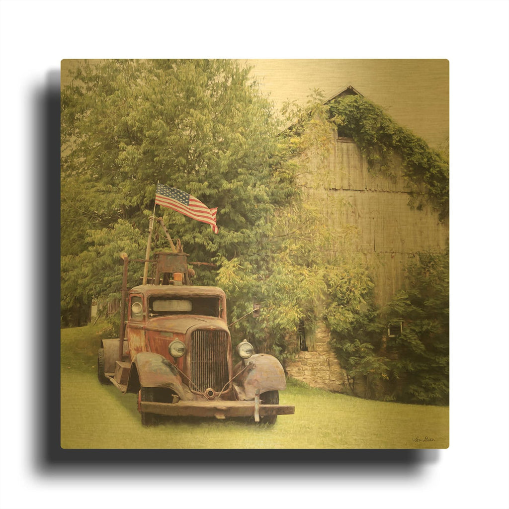 'Towing the Line' By Lori Deiter Gold Metal Wall Art