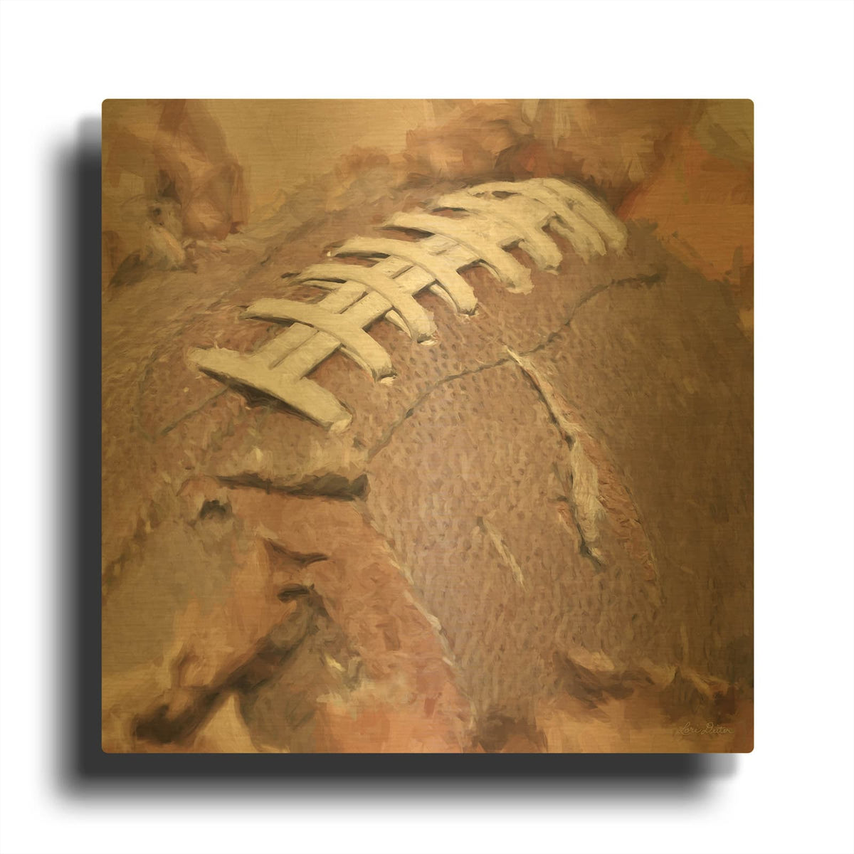 'Football Season' By Lori Deiter Gold Metal Wall Art
