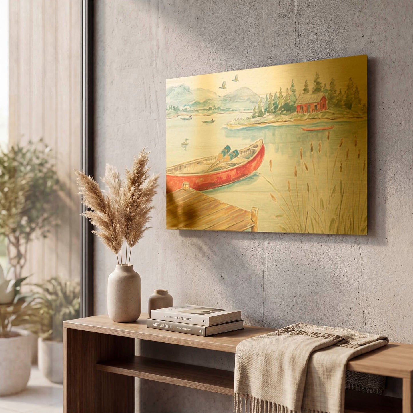 'Lake Moments I' By Daphne Brissonnet Gold Metal Wall Art