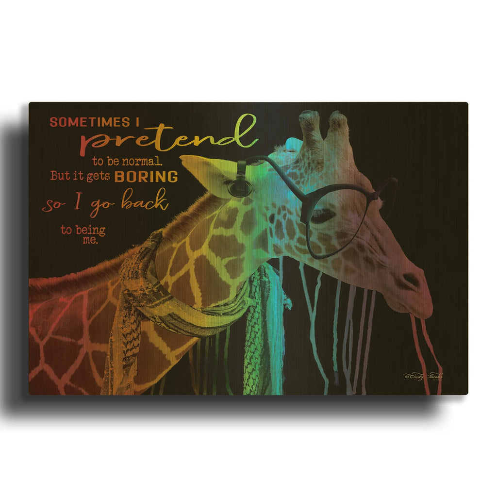 'Sometimes I Pretend' By Cindy Jacobs Gold Metal Wall Art