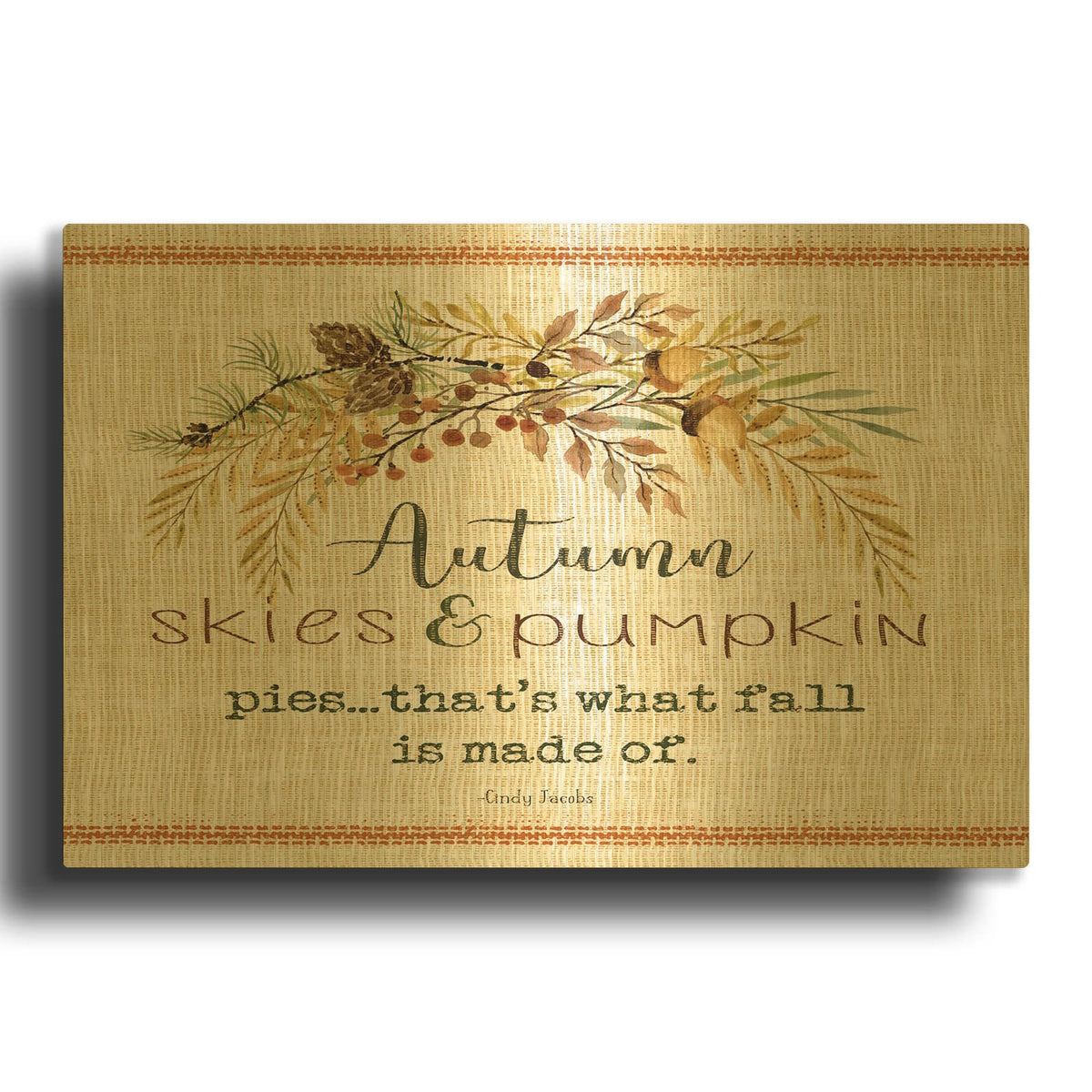 'Autumn Skies' By Cindy Jacobs Gold Metal Wall Art