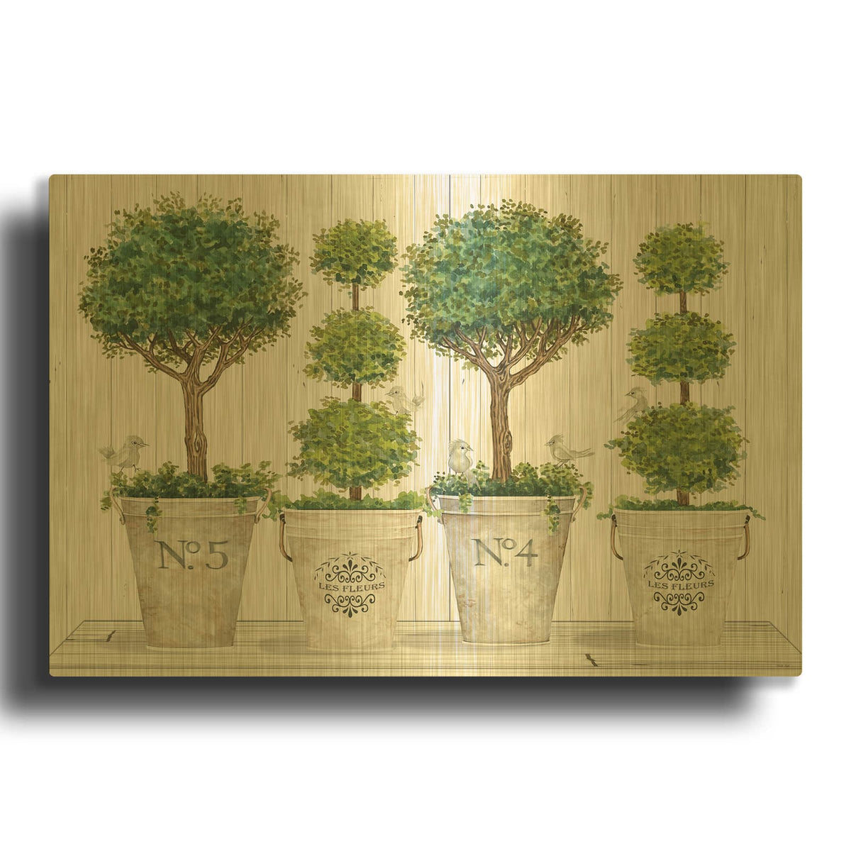 'Topiary Still Life' By Cindy Jacobs Gold Metal Wall Art