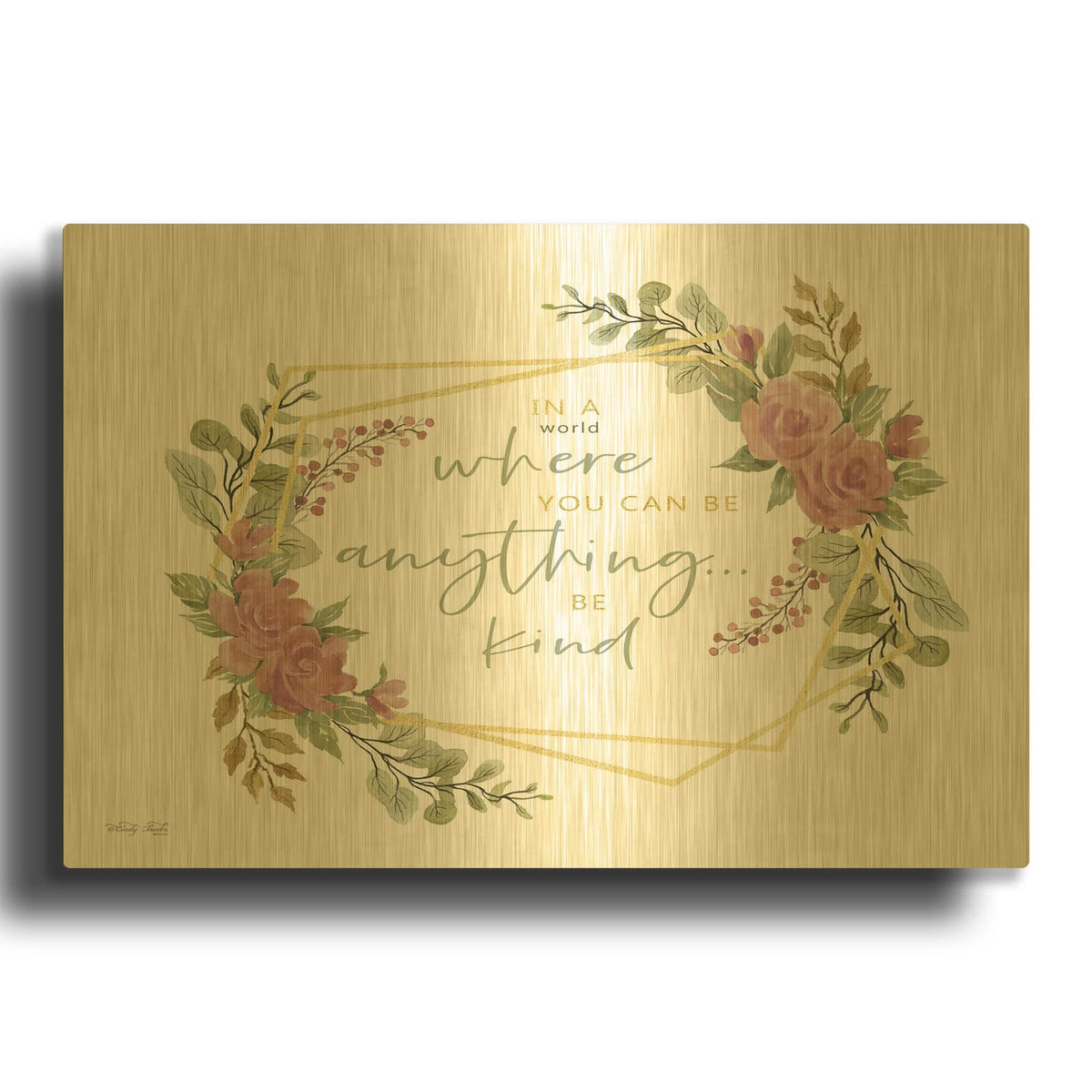 'Be Kind' By Cindy Jacobs Gold Metal Wall Art