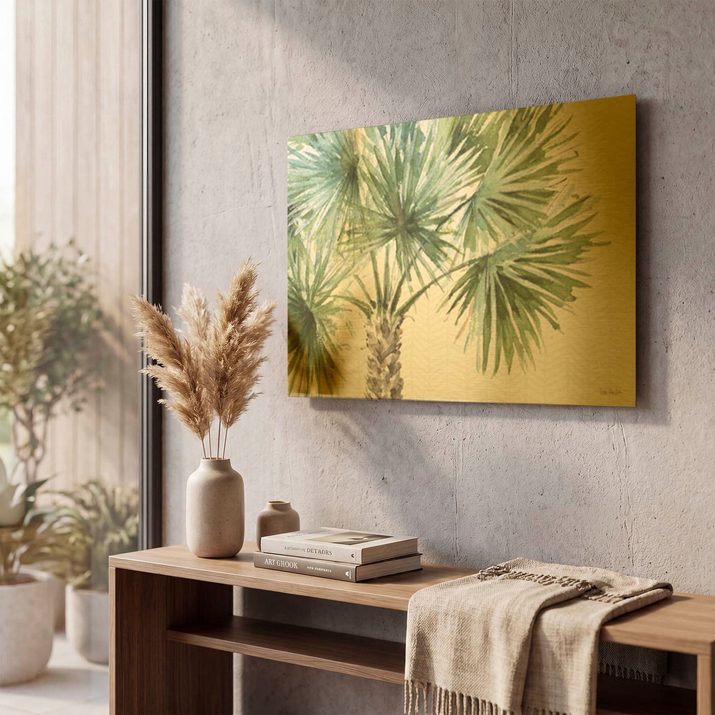 'Mixed Greens I' By Lisa Audit Gold Metal Wall Art