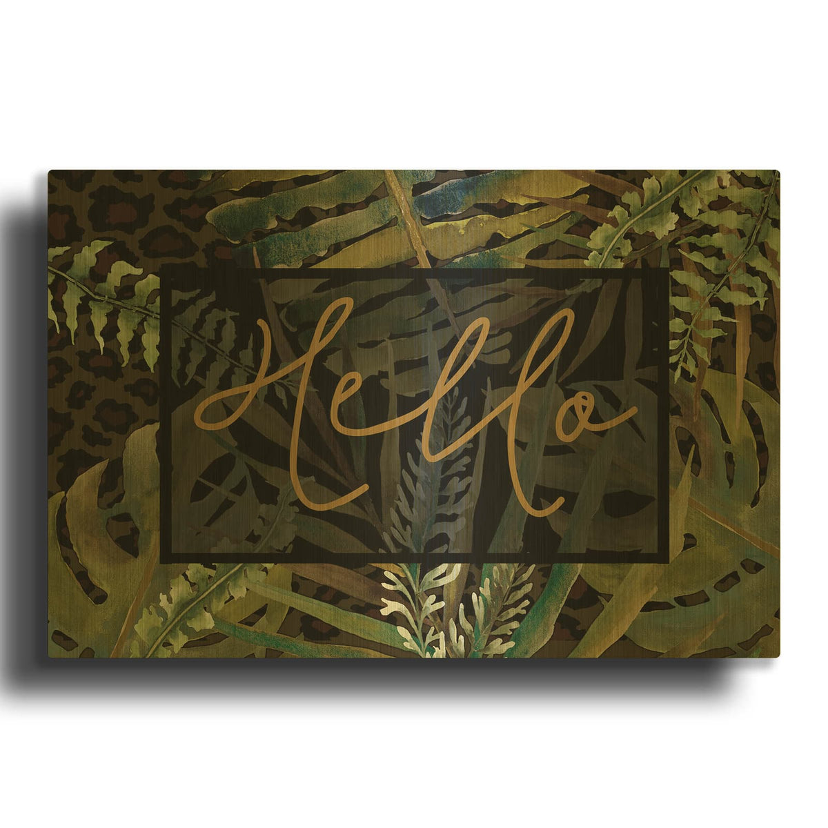 'Tropical Hello' By Cindy Jacobs Gold Metal Wall Art