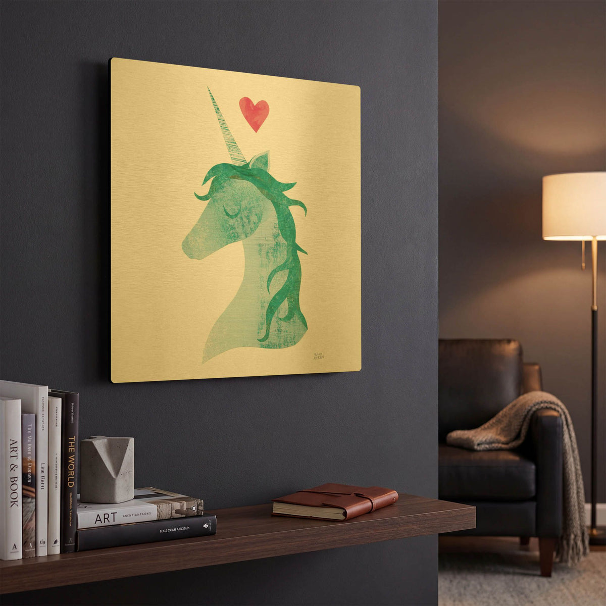 'Unicorn Magic II' By Melissa Averinos Gold Metal Wall Art