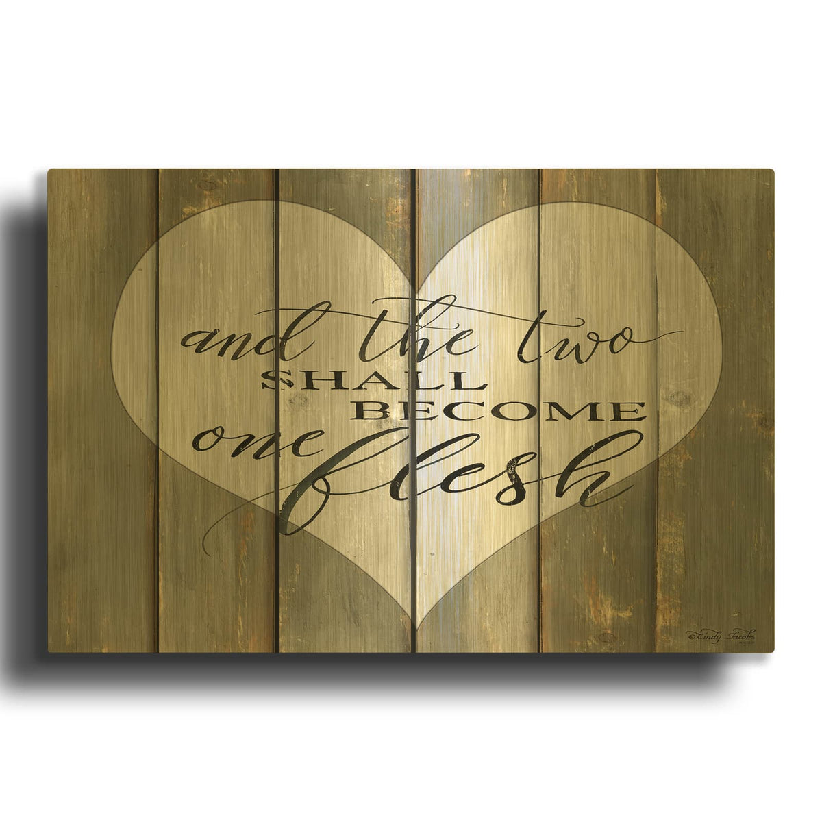 'And the Two' By Cindy Jacobs Gold Metal Wall Art