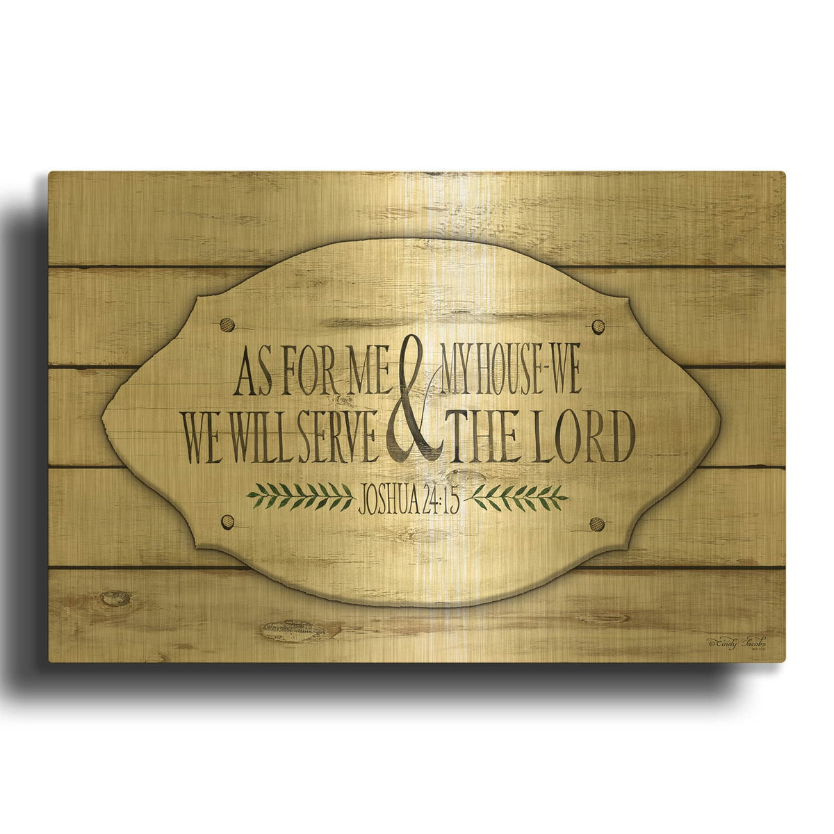 'As for Me and My House' By Cindy Jacobs Gold Metal Wall Art