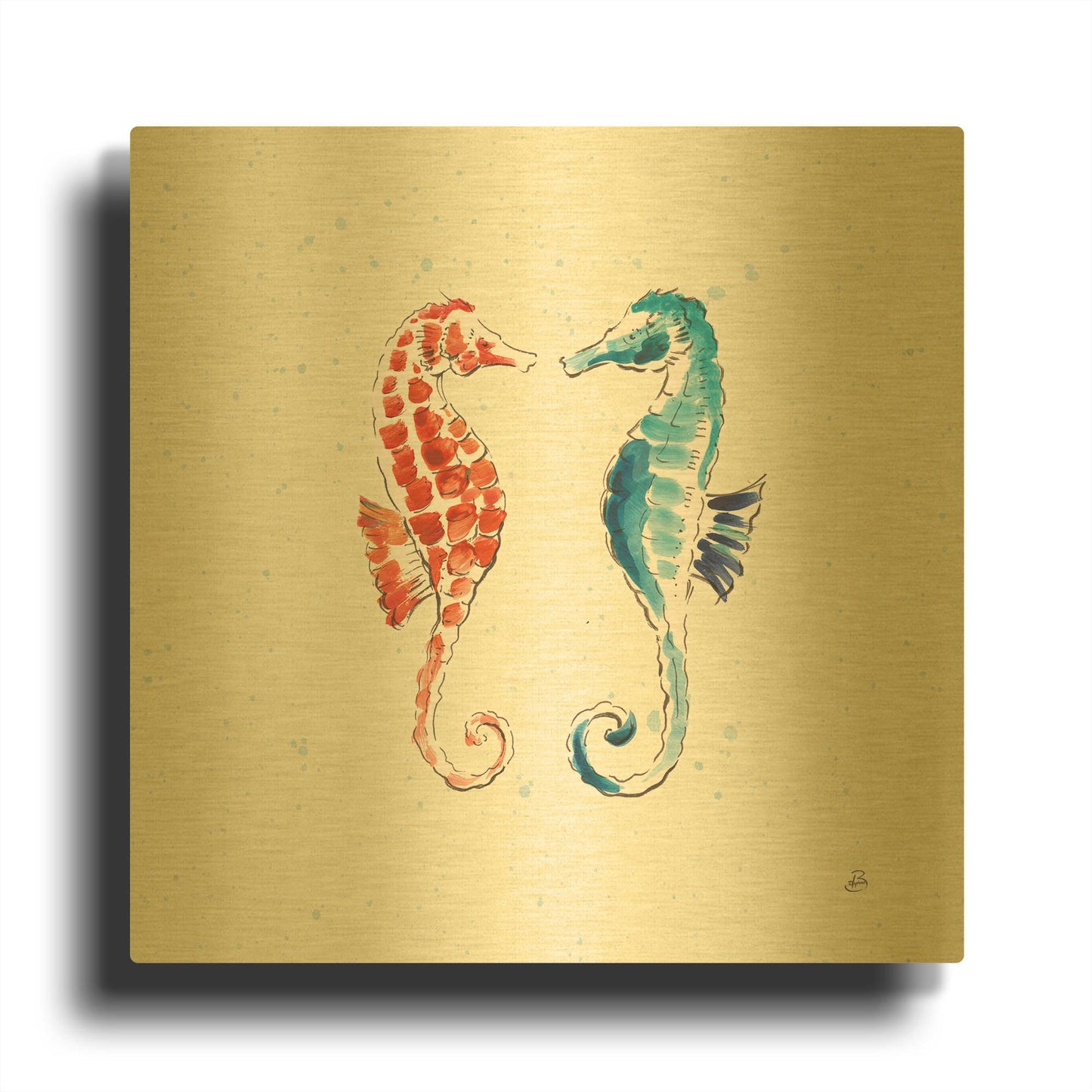 'Maritime IX' By Daphne Brissonnet Gold Metal Wall Art