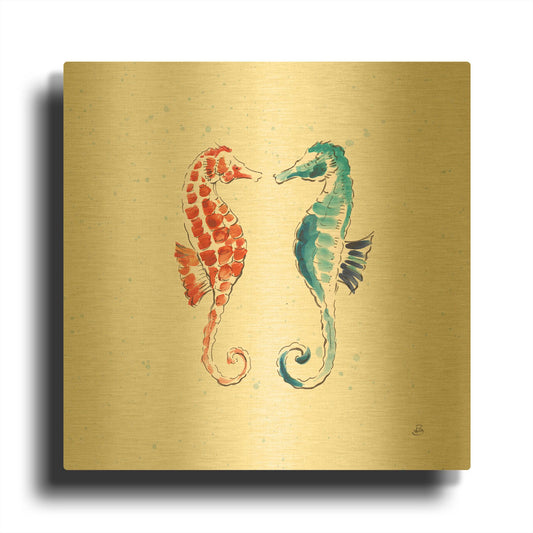 'Maritime IX' By Daphne Brissonnet Gold Metal Wall Art