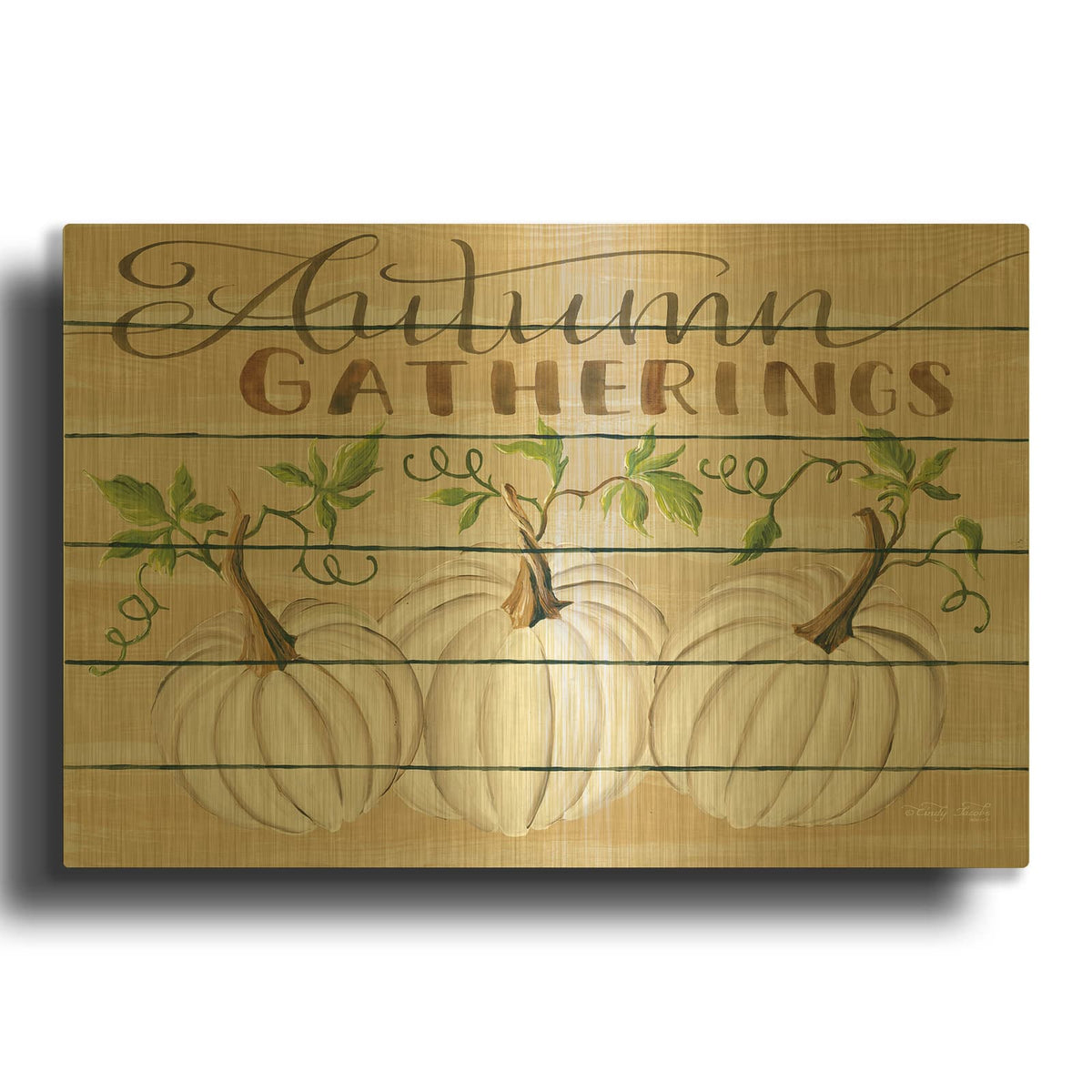 'Autumn Gatherings' By Cindy Jacobs Gold Metal Wall Art