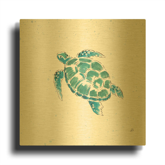 'Maritime VII' By Daphne Brissonnet Gold Metal Wall Art