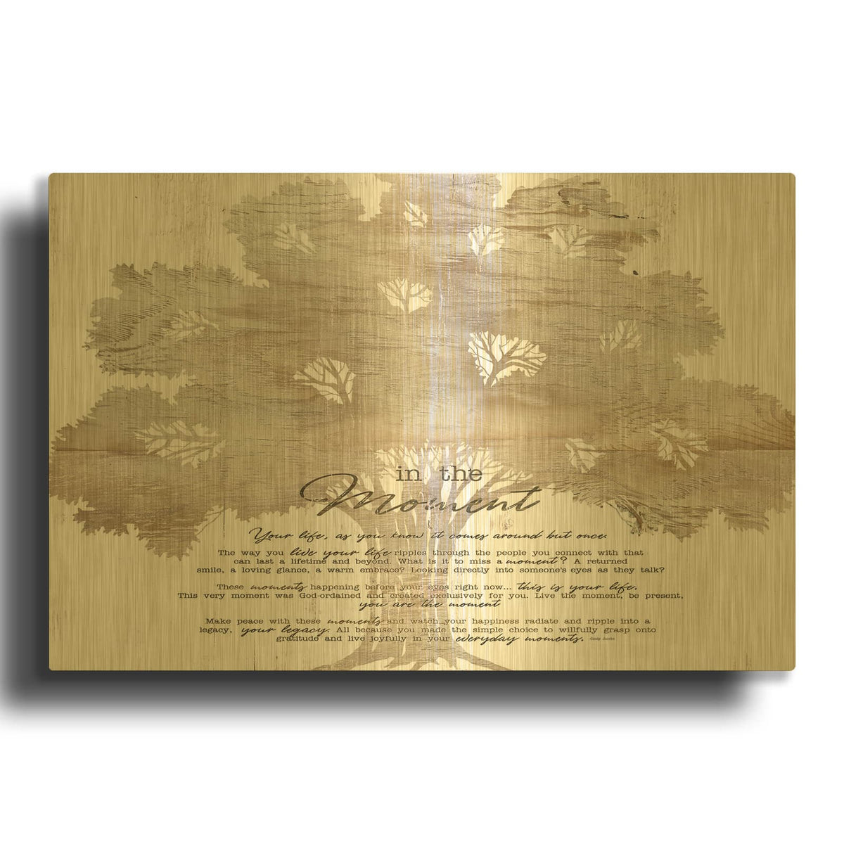 'In the Moment Tree' By Cindy Jacobs Gold Metal Wall Art