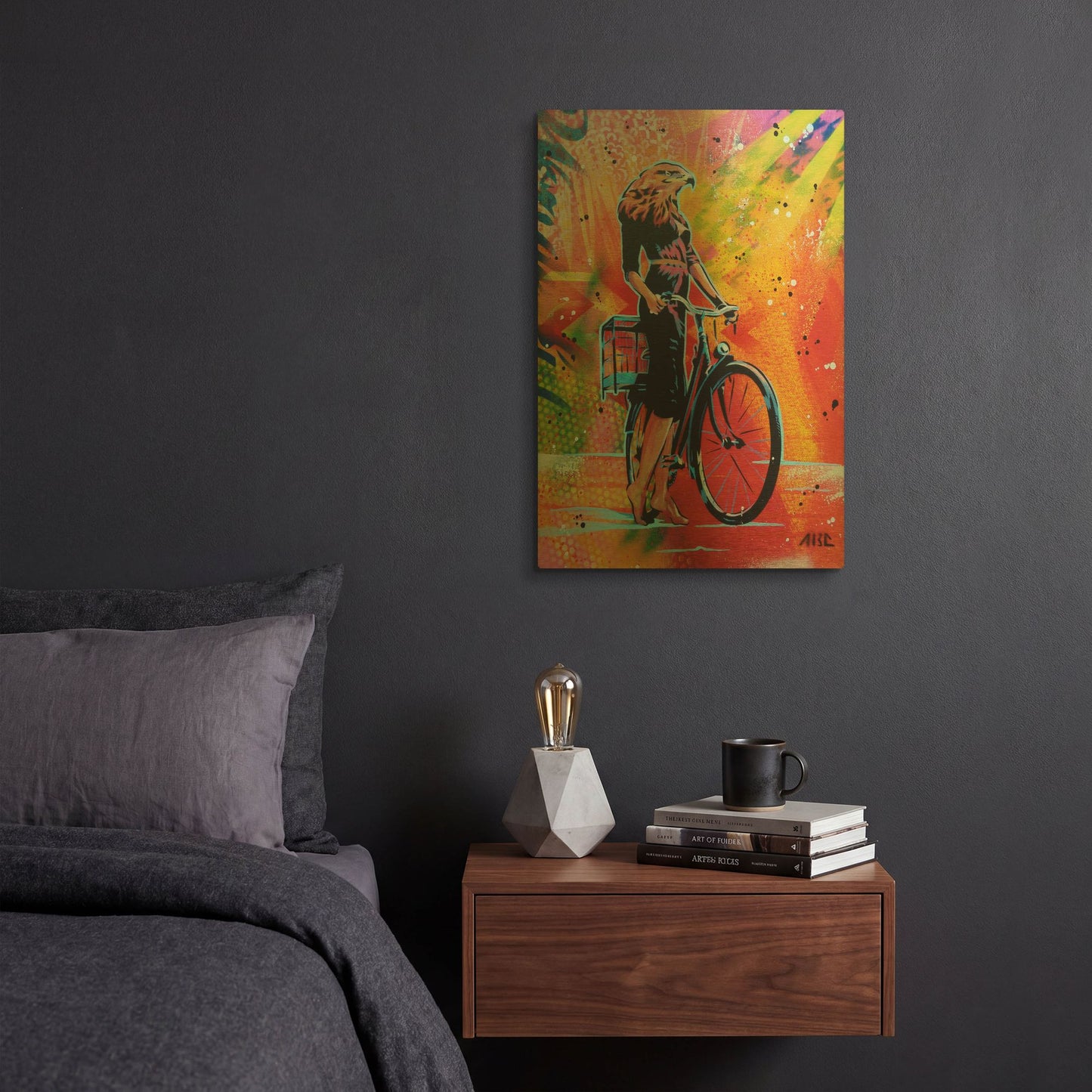 'Cycle Soaring' By AbcArtAttack Gold Metal Wall Art