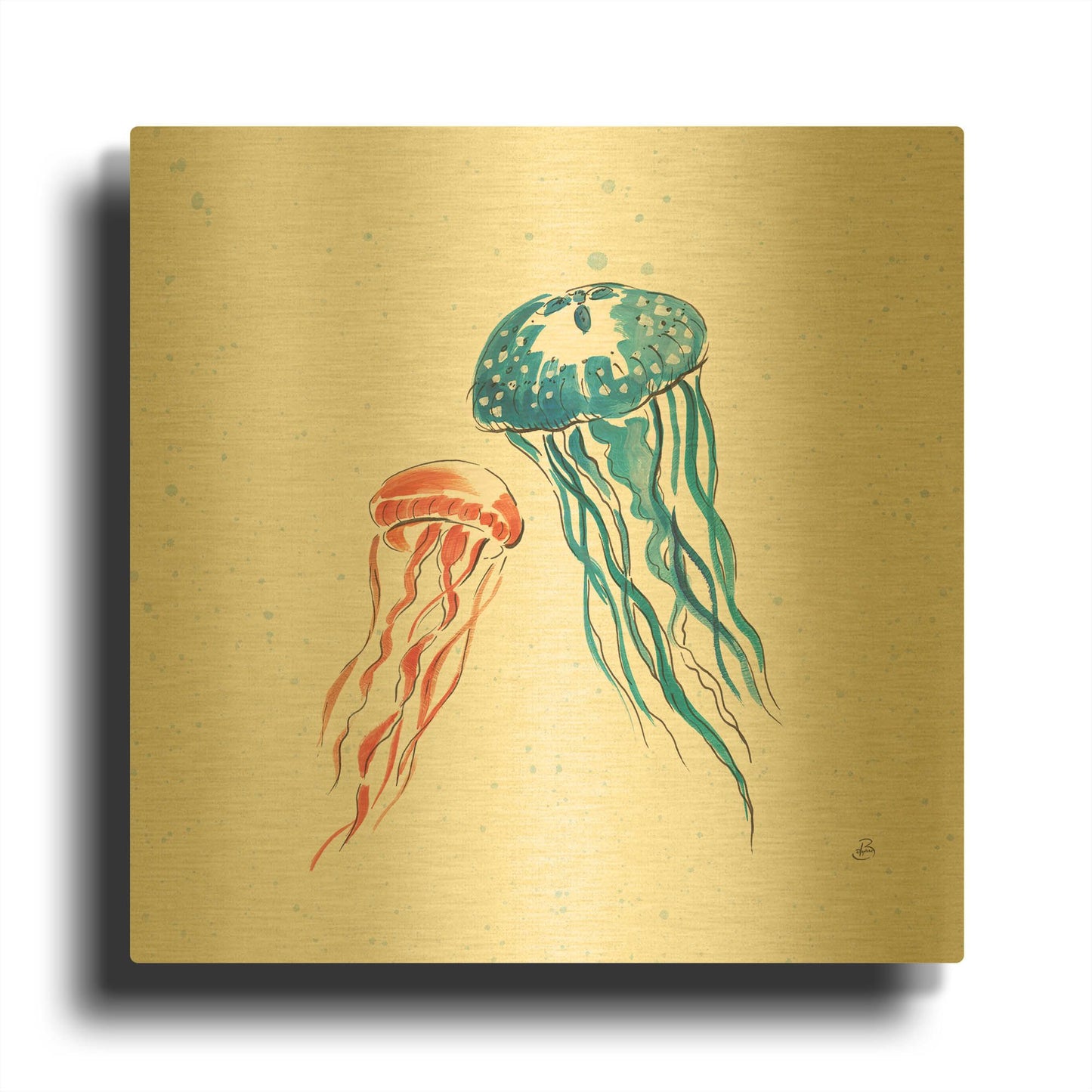 'Maritime VI' By Daphne Brissonnet Gold Metal Wall Art