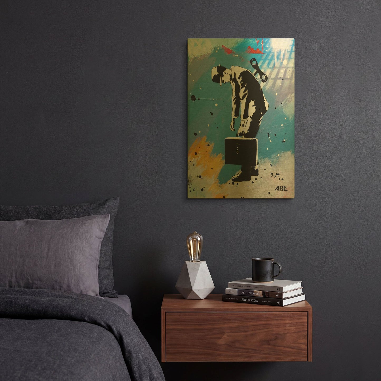 'Windup for the Wind Down' By AbcArtAttack Gold Metal Wall Art