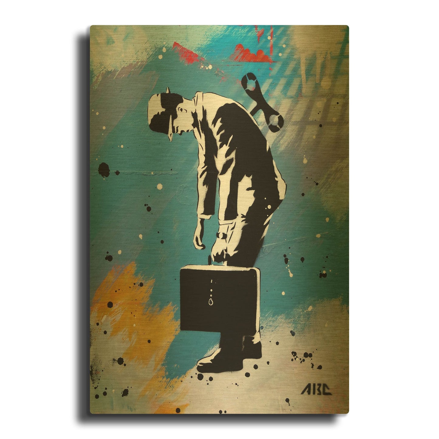 'Windup for the Wind Down' By AbcArtAttack Gold Metal Wall Art