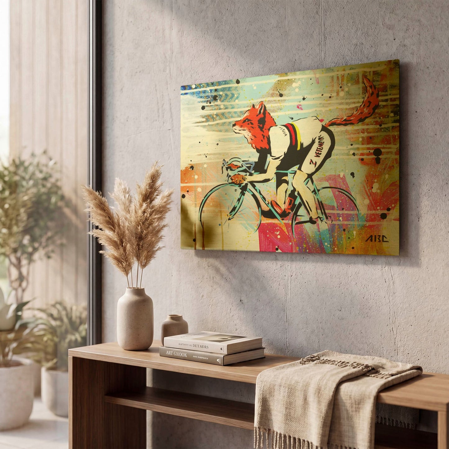 'Le Fox' By AbcArtAttack Gold Metal Wall Art