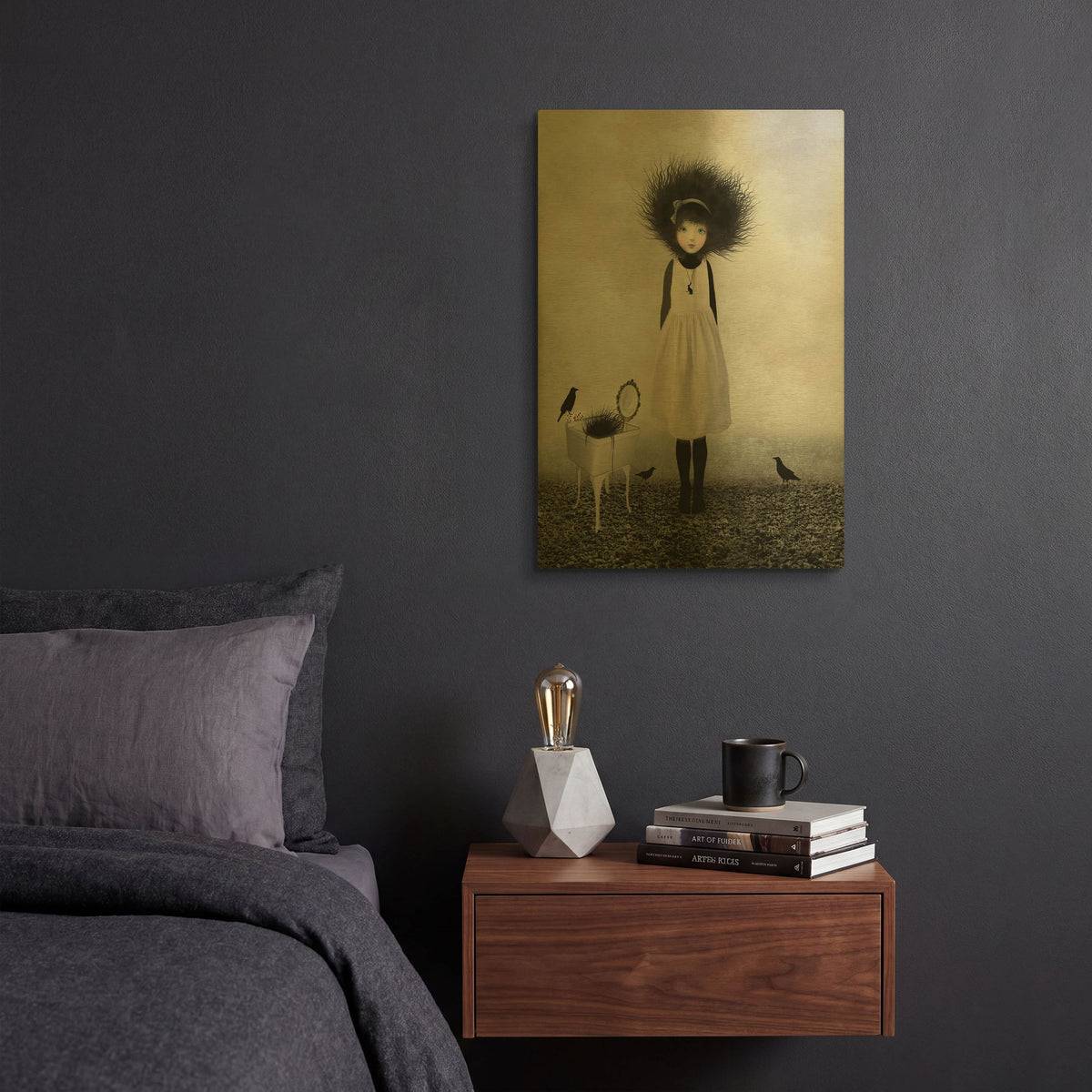 'Dulcimer' By Art and Ghosts Gold Metal Wall Art