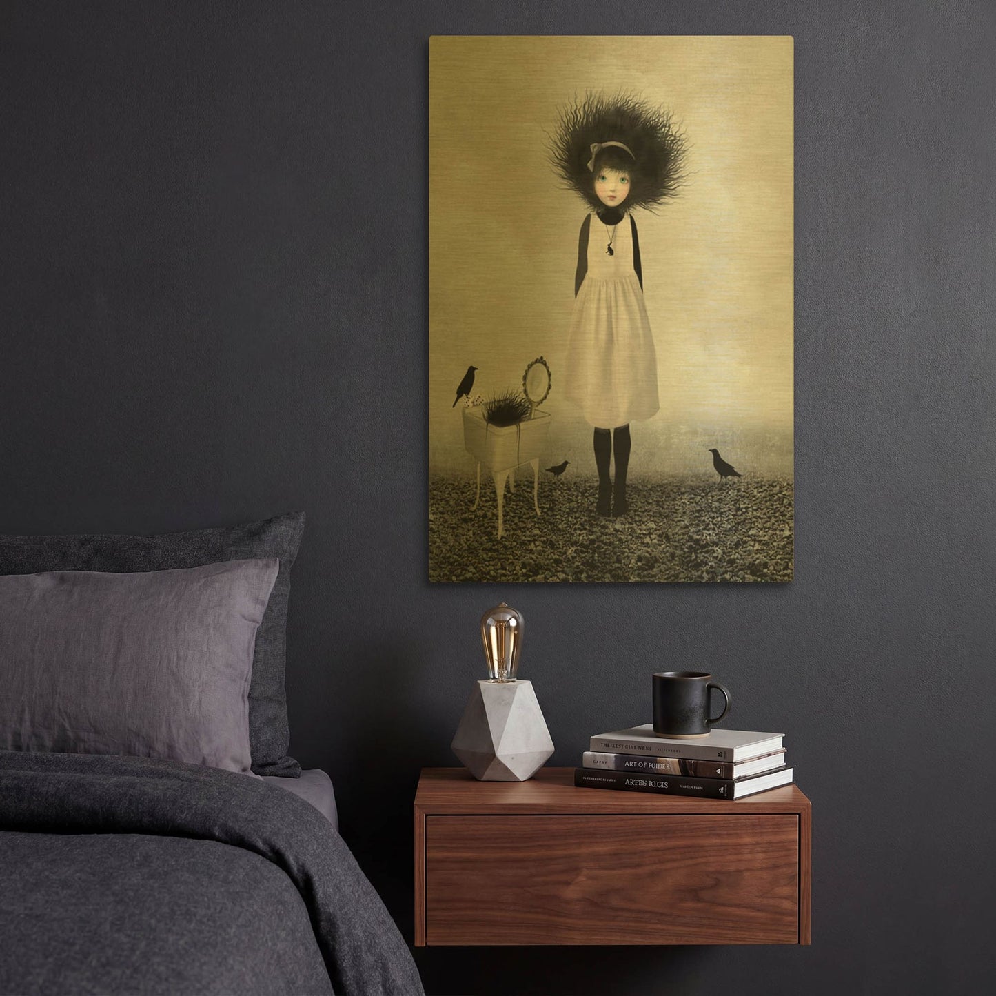 'Dulcimer' By Art and Ghosts Gold Metal Wall Art