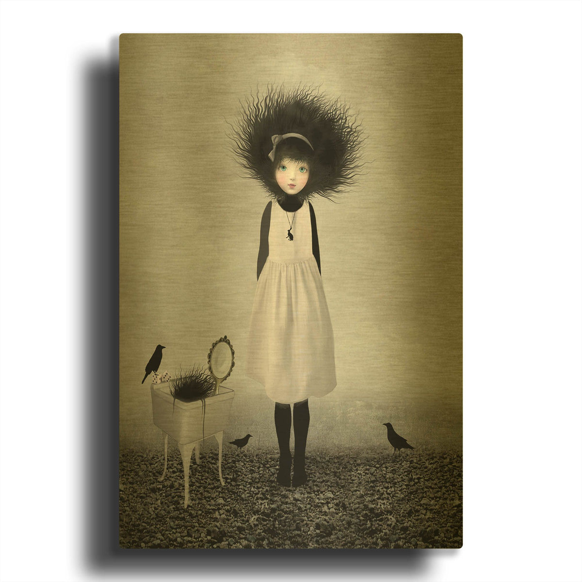 'Dulcimer' By Art and Ghosts Gold Metal Wall Art