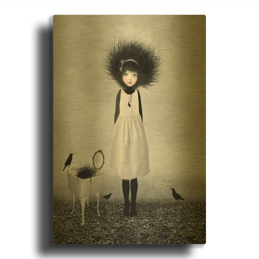'Dulcimer' By Art and Ghosts Gold Metal Wall Art