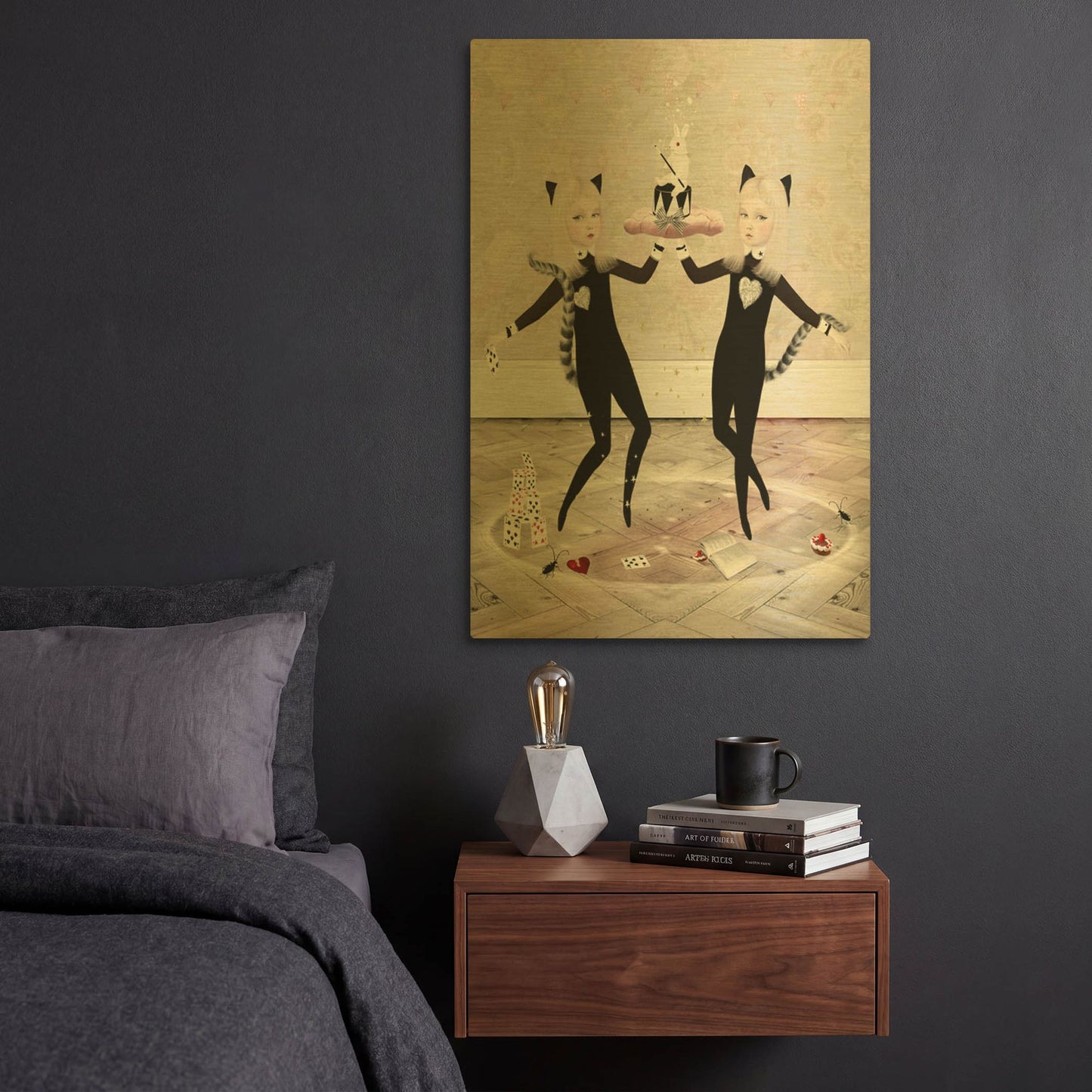 'The Newmars' By Art and Ghosts Gold Metal Wall Art