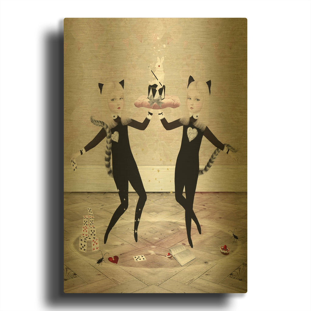 'The Newmars' By Art and Ghosts Gold Metal Wall Art